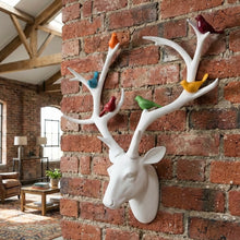 Load image into Gallery viewer, Deer Head with Coloured Birds