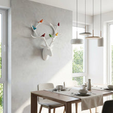 Load image into Gallery viewer, Deer Head with Coloured Birds