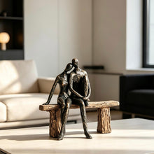 Load image into Gallery viewer, Couple on Bench Sculpture