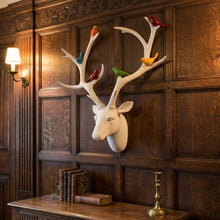 Load image into Gallery viewer, Deer Head with Coloured Birds