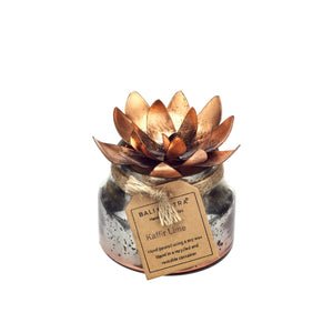 Glass Candle - Copper Flower Lid