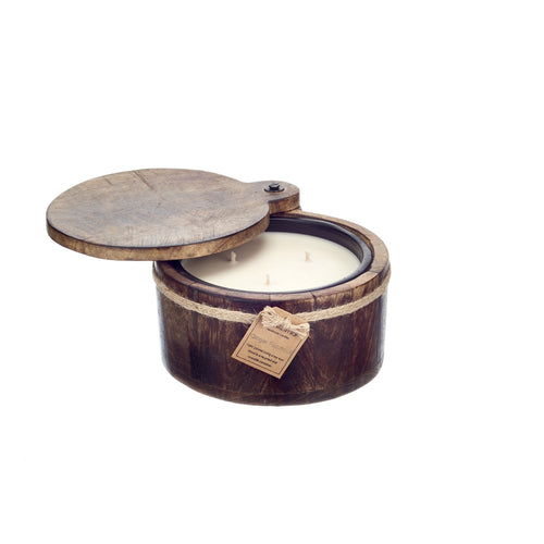 Round Wooden Candle