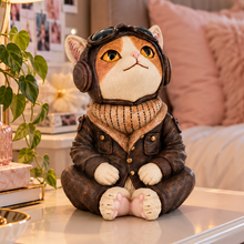 Load image into Gallery viewer, Vintage Aviator Cat Ornament