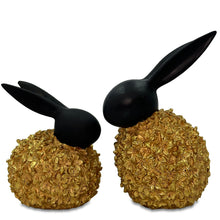 Load image into Gallery viewer, Rabbits - Black &amp; Gold (Pair)