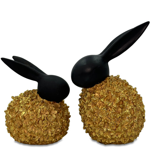 Rabbits - Black & Gold (Pair)