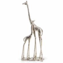 Load image into Gallery viewer, Tender Wildlife - Pewter Metal Giraffe Duo Ornament