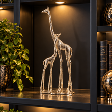 Load image into Gallery viewer, Tender Wildlife - Pewter Metal Giraffe Duo Ornament