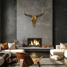 Load image into Gallery viewer, Gold Cow Skull - Wall Hanging