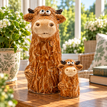 Load image into Gallery viewer, Bonnie &amp; Clyde – Tiny Tails Barkley Brown Cow Figures