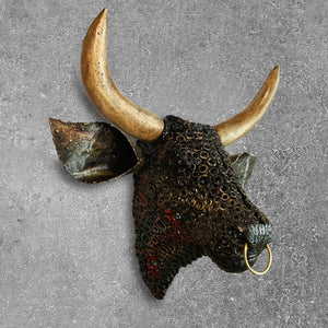 Urban Steel Bulls Head Wall Hanging