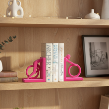 Load image into Gallery viewer, Velvet Cyclist Bookends (Pink)