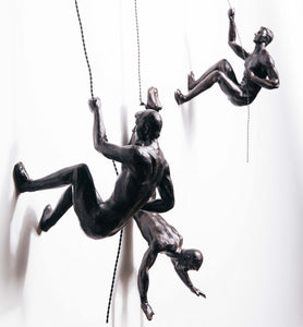 Climbing Men Trio - Bronze Colour Wall Art