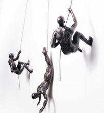 Load image into Gallery viewer, Climbing Men Trio - Bronze Colour Wall Art