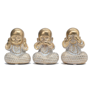 Three Wise Buddha Babies (Gold)