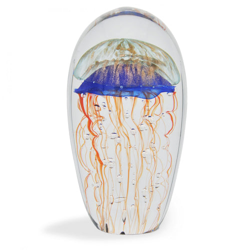 Large Gold/Blue Jellyfish Paperweight