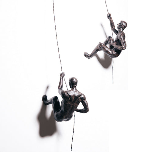 Climbing Men Duo - Bronze Colour Sculptures