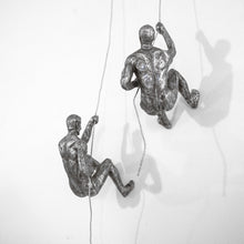 Load image into Gallery viewer, Climbing Men Duo - Silver Colour Sculptures