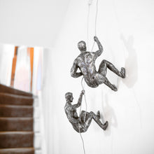 Load image into Gallery viewer, Climbing Men Duo - Silver Colour Sculptures