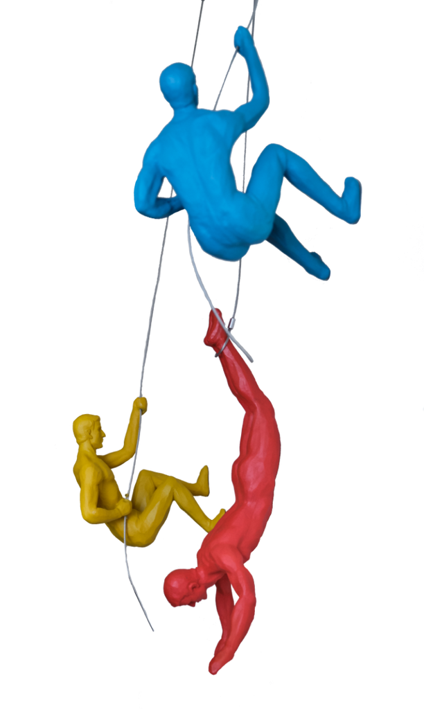 Coloured Climbing Men Trio (Set of 3)