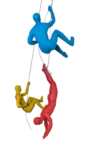 Coloured Climbing Men Trio (Set of 3)