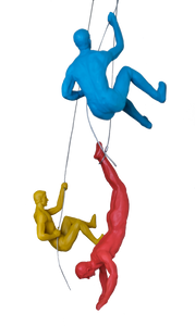 Coloured Climbing Men Trio (Set of 3)