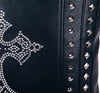 Rhinestone Cross Faux Leather Cushion