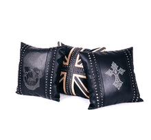 Load image into Gallery viewer, Rhinestone Cross Faux Leather Cushion