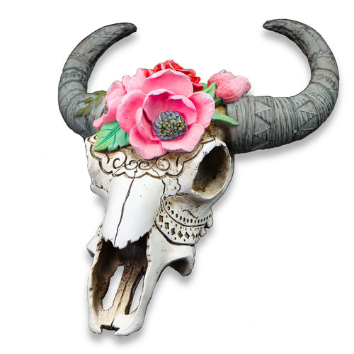 Ram Skull with Flowers