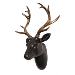 Black and Gold Stag Head