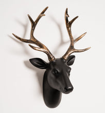 Load image into Gallery viewer, Black and Gold Stag Head