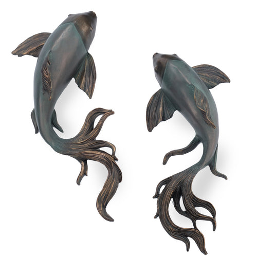 Bronze Fish Wall Art (Pair of Medium and Small)