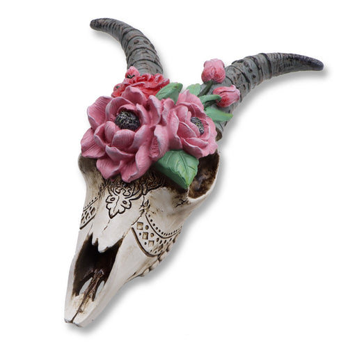 Goat Skull with Flowers