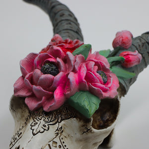 Goat Skull with Flowers