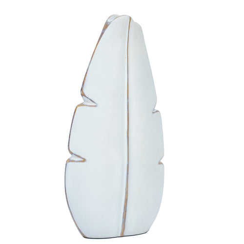 Large  White Leaf Vase