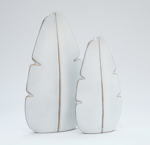 Medium White Leaf Vase