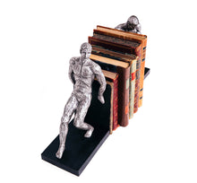Load image into Gallery viewer, Silver Strong-men Bookends