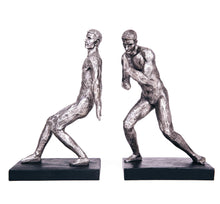 Load image into Gallery viewer, Silver Strong-men Bookends