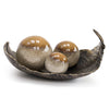 Set of 3 Brown Porcelain Decorative Balls