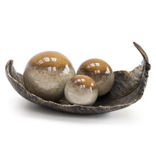 Load image into Gallery viewer, Set of 3 Brown Porcelain Decorative Balls
