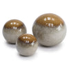 Set of 3 Brown Porcelain Decorative Balls