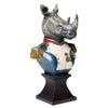 Rhino Bust in Military Uniform