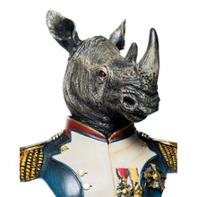 Load image into Gallery viewer, Rhino Bust in Military Uniform