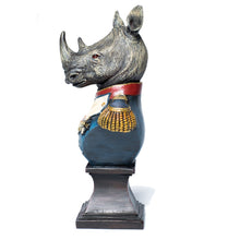 Load image into Gallery viewer, Rhino Bust in Military Uniform
