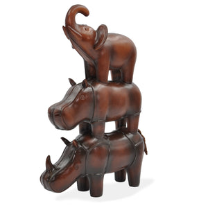 Faux Leather Ornament - Stack of Animals