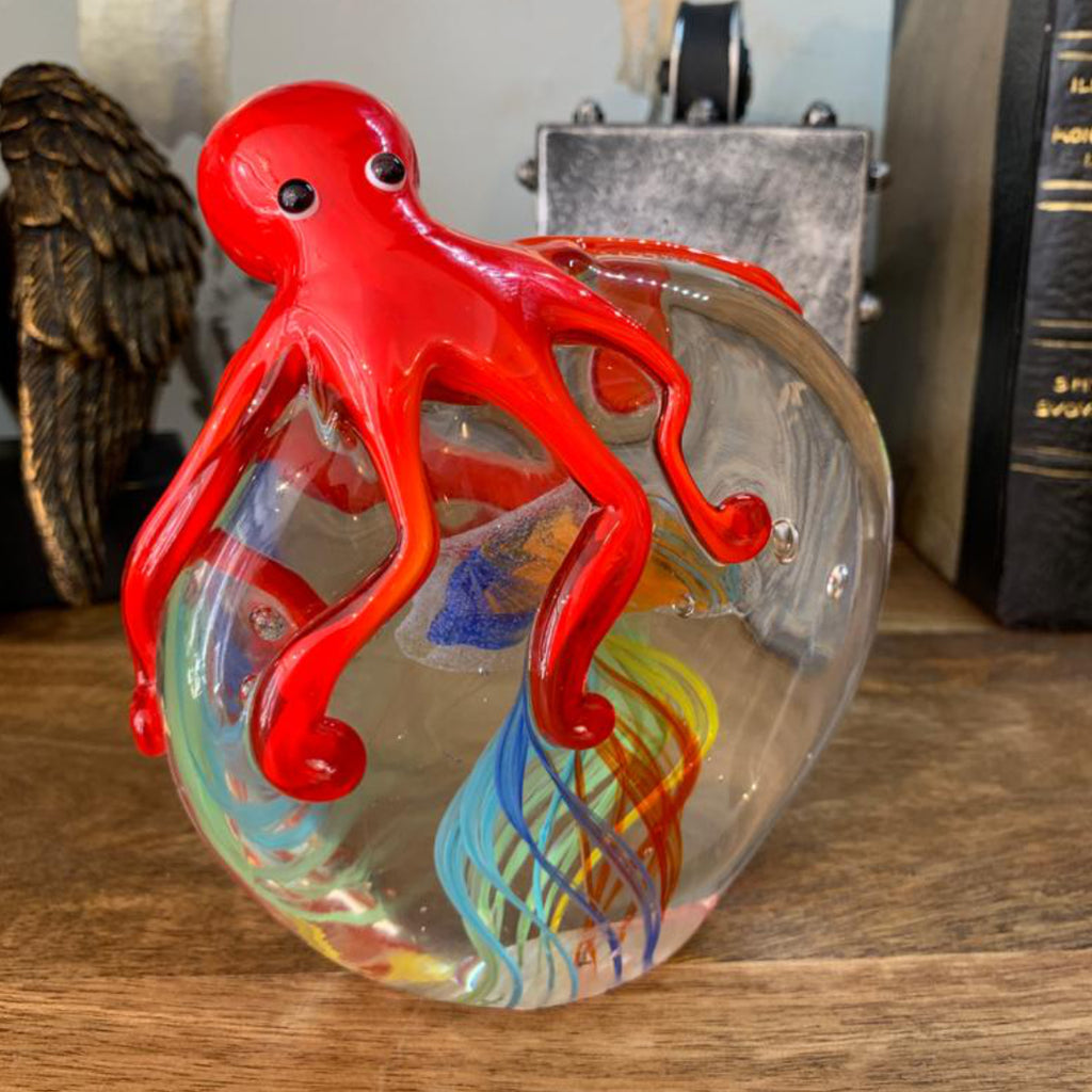 Red Twin Octopus Paperweight