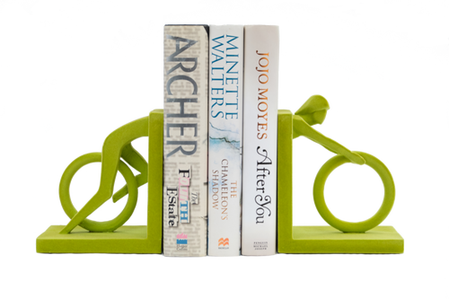 Velvet Cyclist Bookends (Green)