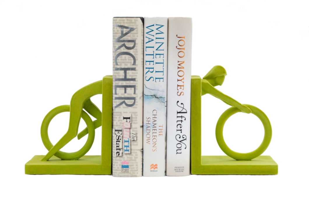 Velvet Cyclist Bookends (Green)