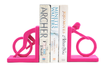 Load image into Gallery viewer, Velvet Cyclist Bookends (Pink)