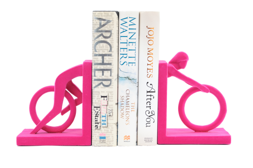 Velvet Cyclist Bookends (Pink)