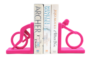 Velvet Cyclist Bookends (Pink)